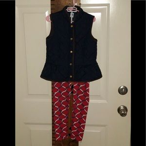 Navy Blue Vest w/red/white/navy blue leggings